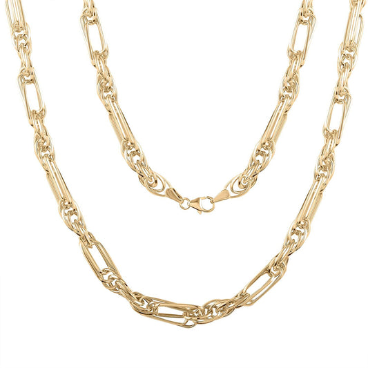 Figaro Rope Italian 10K Yellow Gold Necklace 18 Inches 6.95 Grams