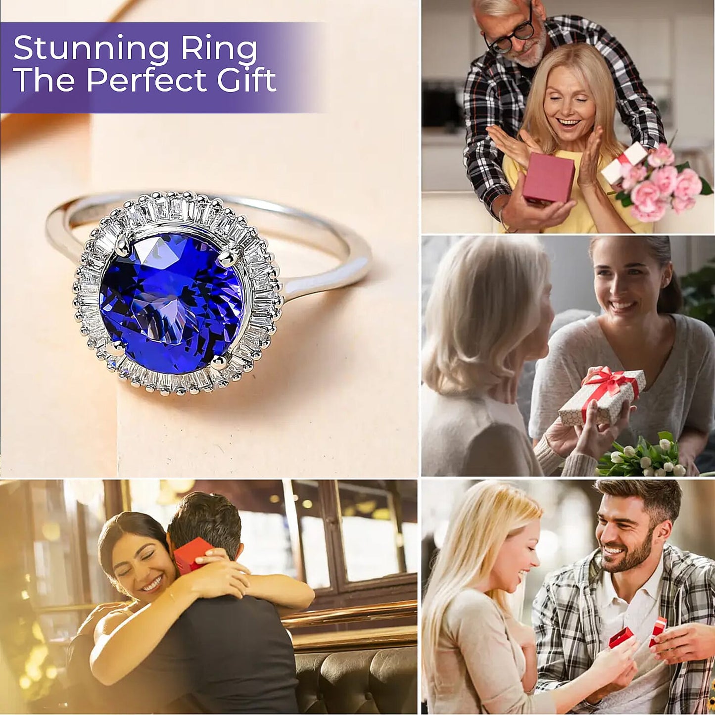 Doorbuster RHAPSODY 950 Platinum AAAA Tanzanite and E-F VS2 Diamond Ring 4.40 Grams 3.00 ctw