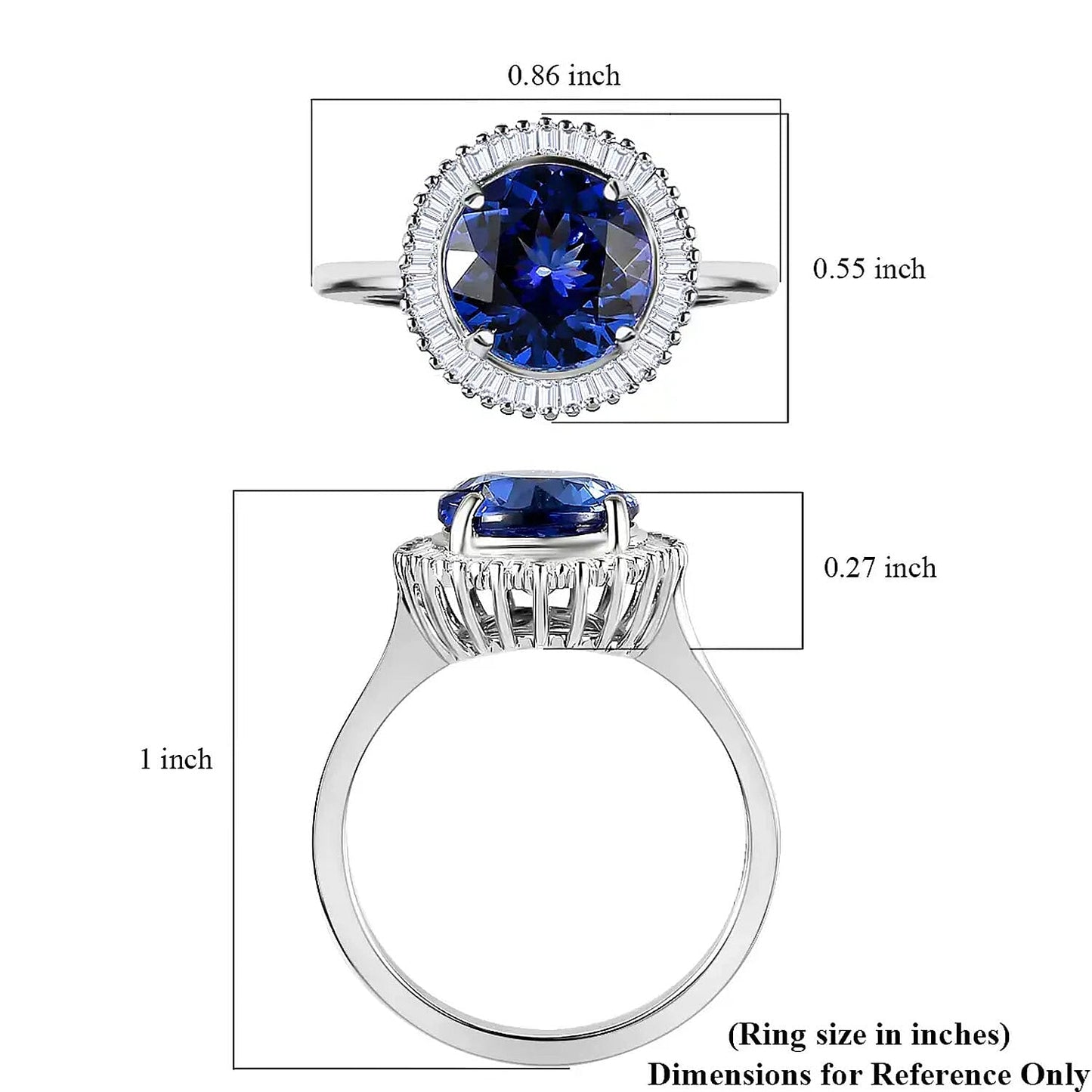 Doorbuster RHAPSODY 950 Platinum AAAA Tanzanite and E-F VS2 Diamond Ring 4.40 Grams 3.00 ctw
