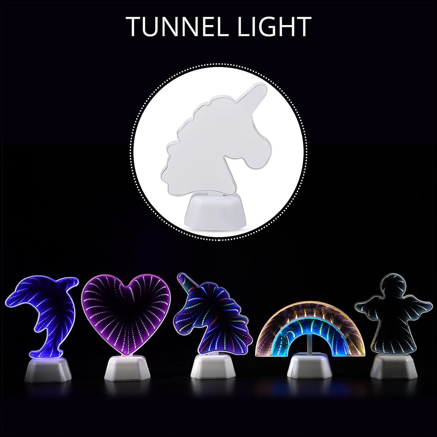 Unicorn Inspired LED Tunnel Light (5.71"x7.48") (3xAA Battery Not Included)