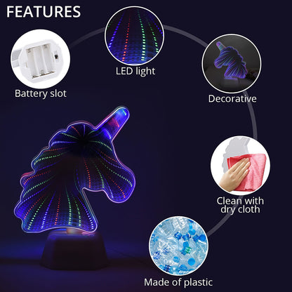 Unicorn Inspired LED Tunnel Light (5.71"x7.48") (3xAA Battery Not Included)