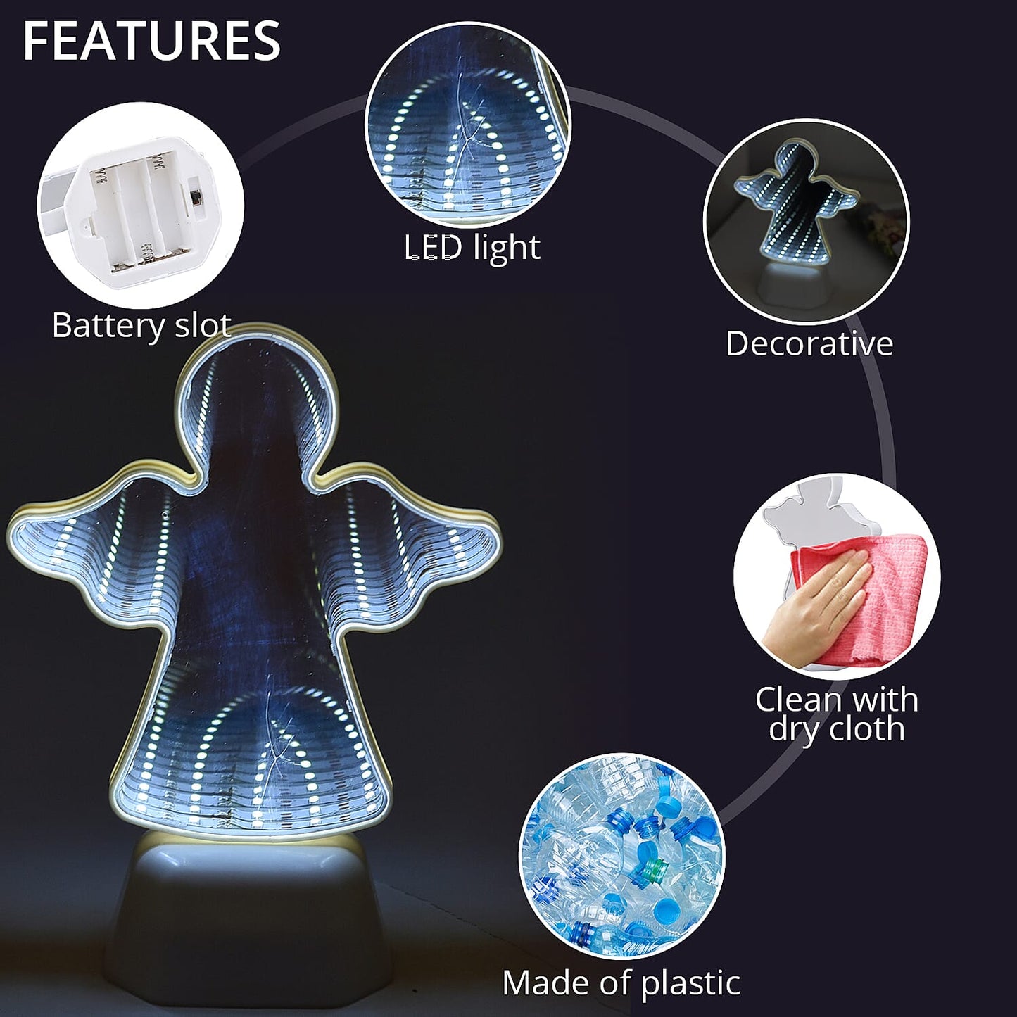 Unicorn Inspired LED Tunnel Light (5.71"x7.48") (3xAA Battery Not Included)