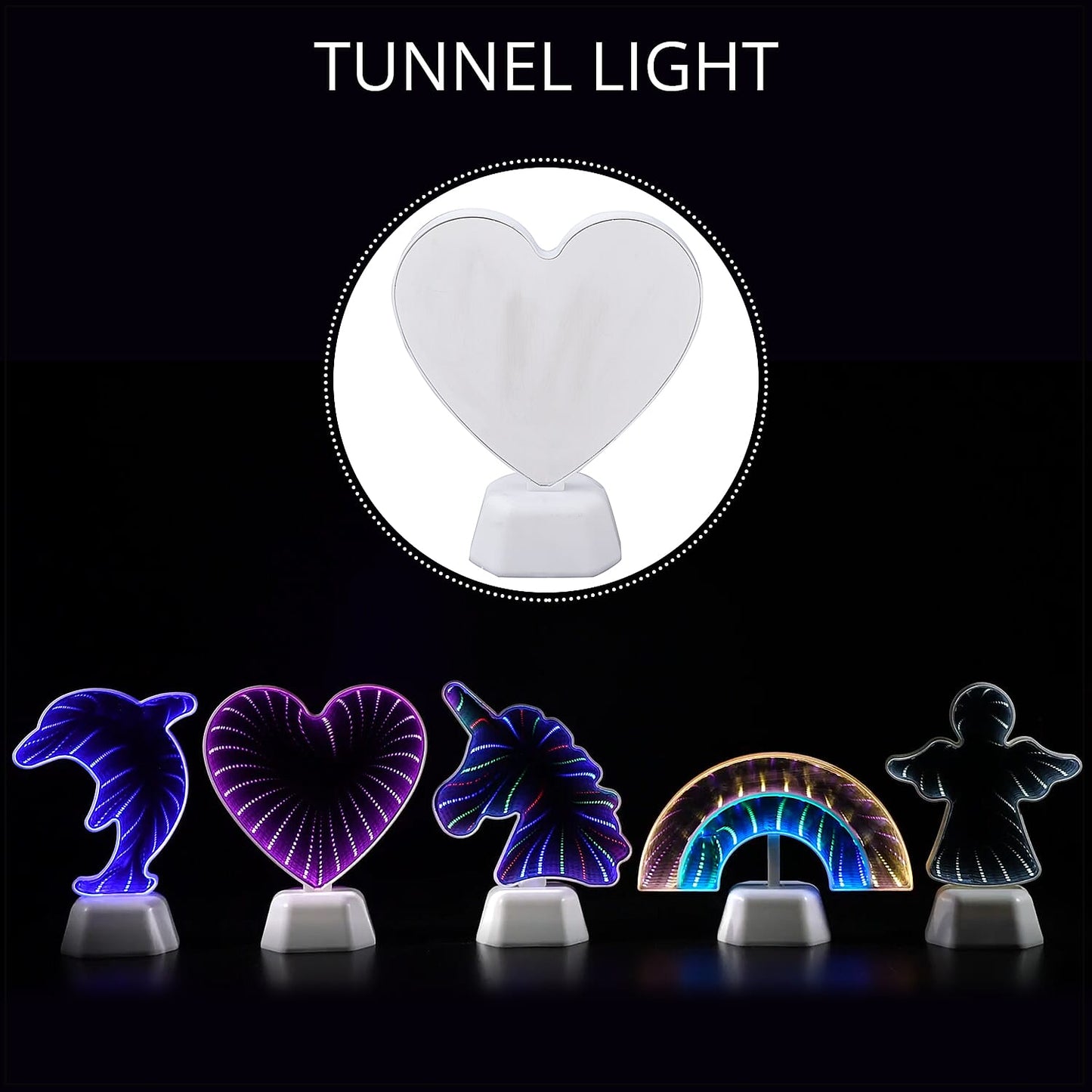 Unicorn Inspired LED Tunnel Light (5.71"x7.48") (3xAA Battery Not Included)
