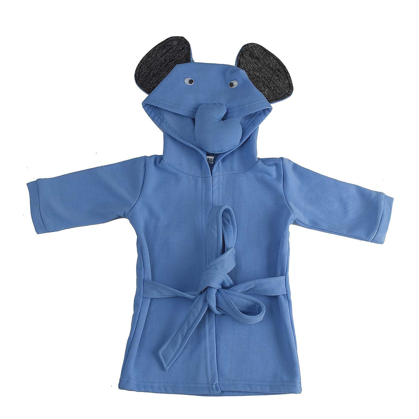 Dark Grey and Pink Elephant Pattern 100% Cotton Knitted Soft Hooded Toddler Baby Bath Towel (26"x11.5")