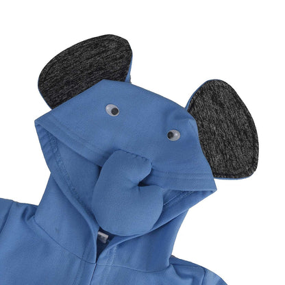 Dark Grey and Pink Elephant Pattern 100% Cotton Knitted Soft Hooded Toddler Baby Bath Towel (26"x11.5")