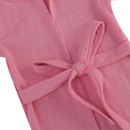 Dark Grey and Pink Elephant Pattern 100% Cotton Knitted Soft Hooded Toddler Baby Bath Towel (26"x11.5")