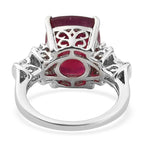 Niassa Ruby and Zircon Ring in Platinum Over Sterling Silver 8.90 ctw
