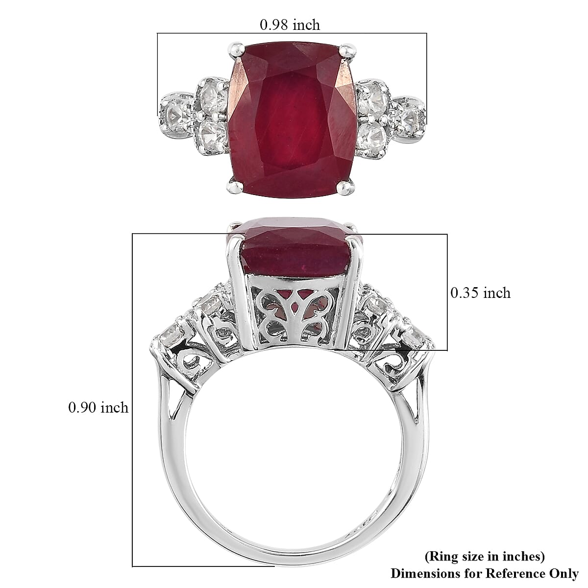 Niassa Ruby and Zircon Ring in Platinum Over Sterling Silver 8.90 ctw (6)