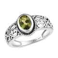 American Natural Arizona Peridot Solitaire Ring in Sterling Silver (Size 10.0) 0.85 ctw - Sticky add to cart bar