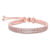 Simulated Diamond Bolo Bracelet in Rosetone 5.00 ctw