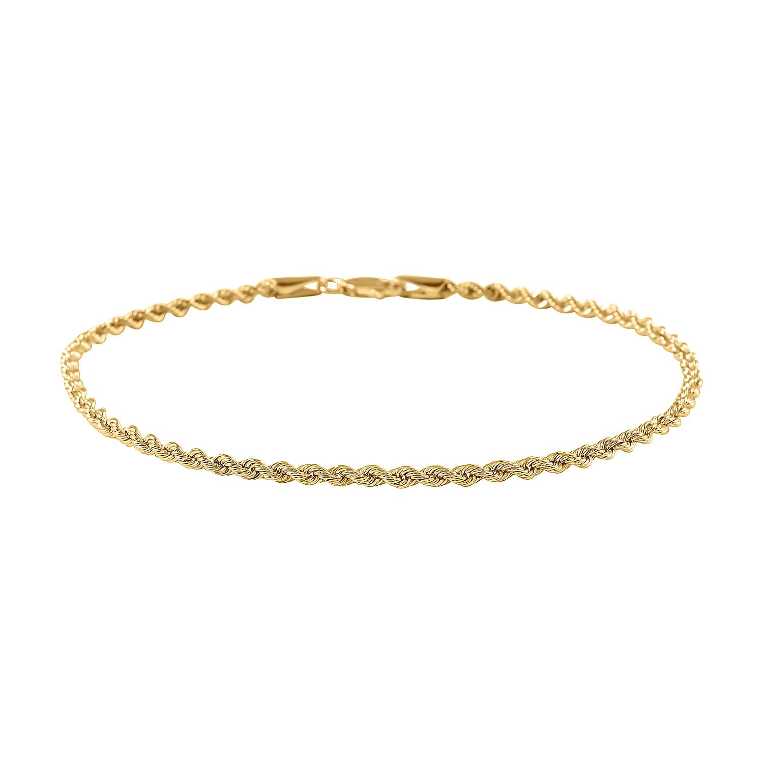 10K Yellow Gold 2.1mm Quint Rope Bracelet (8.00 In) 1.20 Grams