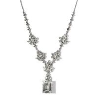 White Topaz Necklace 18-20 Inches in Platinum Over Sterling Silver 27.35 ctw