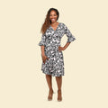 TAMSY Navy and Red Floral Wrap Dress - Small - Sticky add to cart bar