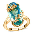 GP Italian Garden Collection Peacock Quartz Solitaire Ring in Vermeil YG Over Sterling Silver 8.75 ctw - Sticky add to cart bar