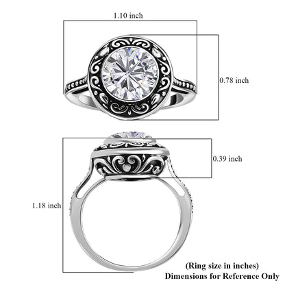 Bali Legacy Moissanite Ring in Sterling Silver 4.80 ctw