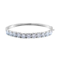Moissanite Bangle Bracelet in Platinum Over Sterling Silver (6.50 In) 13.10 Grams 11.00 ctw - Sticky add to cart bar