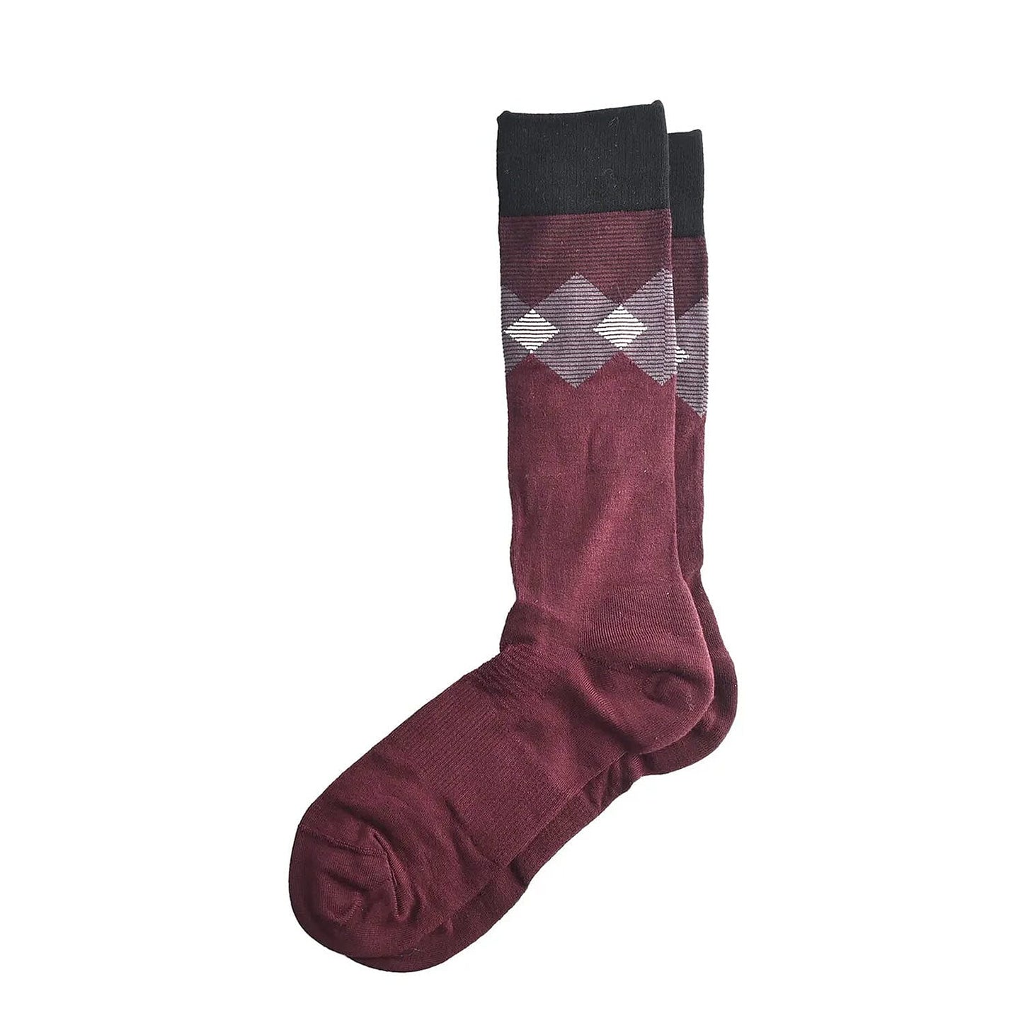 Dr. Scholls Men's 2pck Micro Pattern Dress Crew Socks -Burgundy/Gray (Sizes 7-12 )