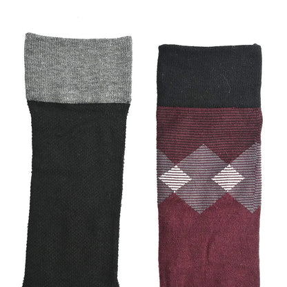 Dr. Scholls Men's 2pck Micro Pattern Dress Crew Socks -Burgundy/Gray (Sizes 7-12 )