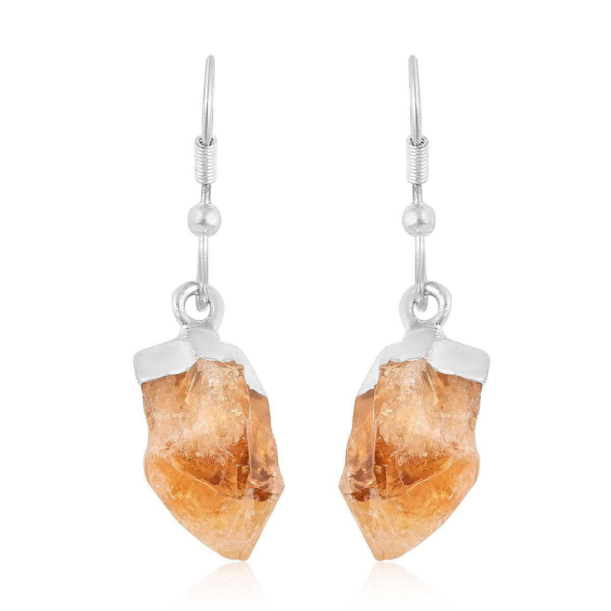 Citrine Earrings in Silvertone 13.10ctw (Del. 10-15 Days)