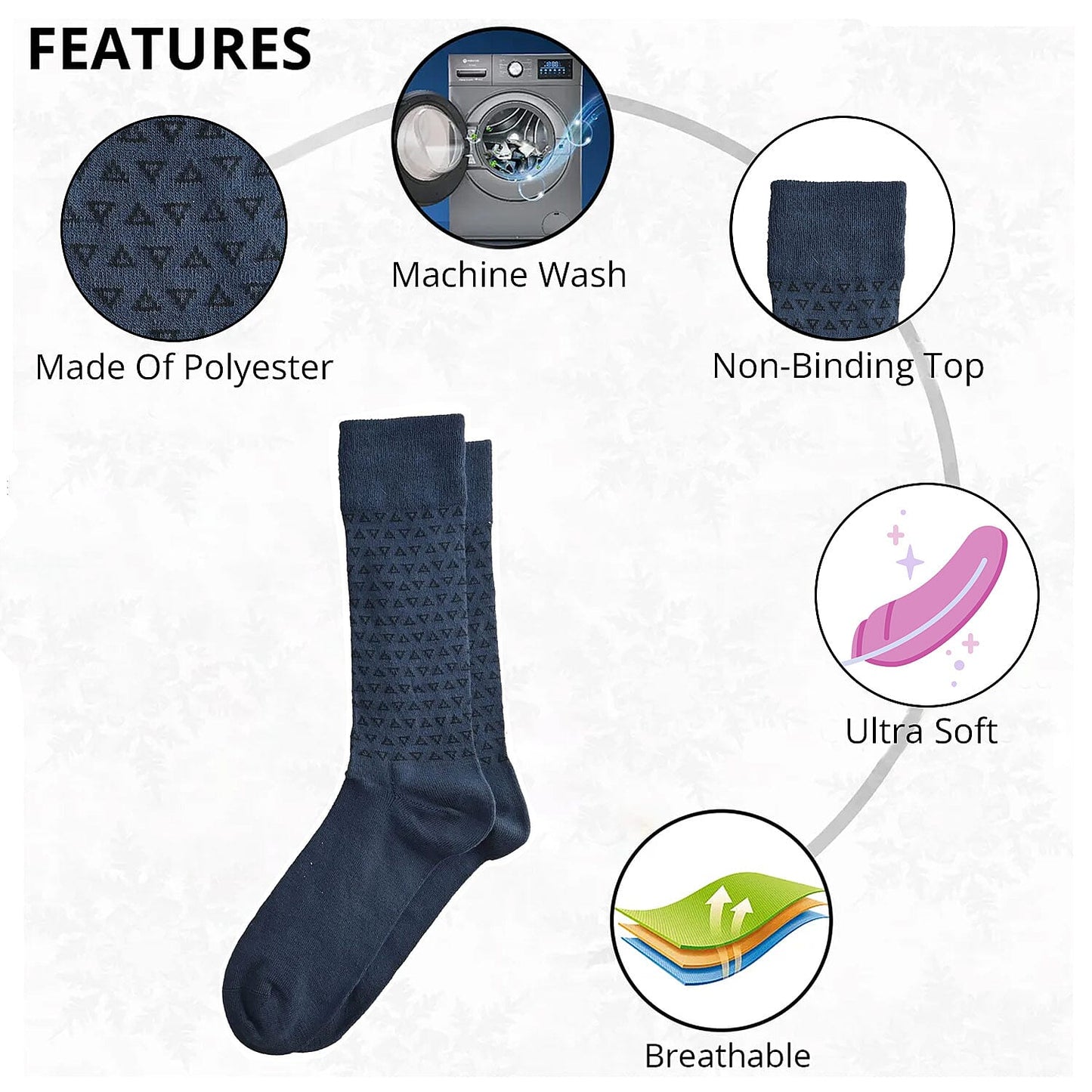 Dr. Scholls Men's 2pck Micro Pattern Dress Crew Socks -Burgundy/Gray (Sizes 7-12 )