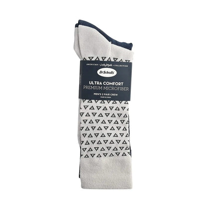 Dr. Scholls Men's 2pck Micro Pattern Dress Crew Socks -Burgundy/Gray (Sizes 7-12 )