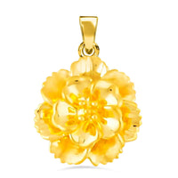 24K Yellow Gold Floral Pendant, Electroform Gold Pendant, Gold Jewelry, Gold Gifts For Her 1.45 Grams