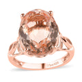 Morganique Quartz (Triplet) Solitaire Ring in Vermeil Rose Gold Over Sterling Silver 11.00 ctw - Sticky add to cart bar