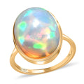 Luxoro 14K Yellow Gold AAA Ethiopian Welo Opal Solitaire Ring 9.85 ctw (Del. in 15-20 Days) - Sticky add to cart bar