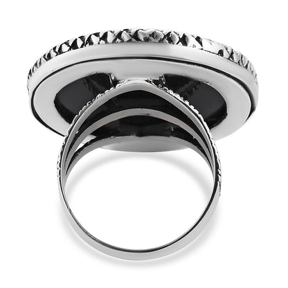 Bali Legacy Abalone Shell Lion and Dragon Ring in Sterling Silver (Size 10.0)