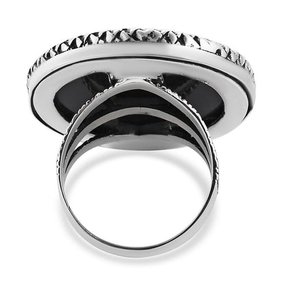 Bali Legacy Abalone Shell Lion and Dragon Ring in Sterling Silver (Size 10.0)