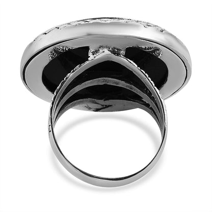 Bali Legacy Abalone Shell Lion and Dragon Ring in Sterling Silver (Size 10.0)