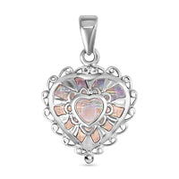 950 Platinum Heart Pendant, 950 Platinum Pendant, Plain Metal Jewelry (2.65 g)