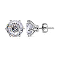 Luxoro 10K White Gold 120 Facet Moissanite Solitaire Stud Earrings 3.60 ctw (Del. in 7-10 Days) - Sticky add to cart bar