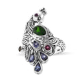 Bali Legacy Chrome Diopside, Multi Gemstone Peacock Ring in Sterling Silver (Size 10.0) 1.75 ctw - Sticky add to cart bar