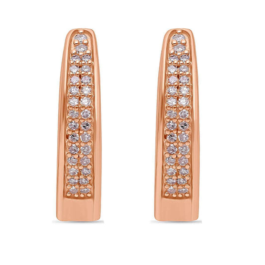 Natural Pink Diamond I3 Hoop Earrings in Vermeil Rose Gold Over Sterling Silver 0.25 ctw