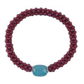 Amazonite, Mozambique Garnet Beaded Stretch Bracelet in Silvertone (6.00 In) 95.00 ctw - Sticky add to cart bar