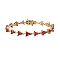 Lab Created Padparadscha Sapphire Bracelet in Vermeil Yellow Gold Over Sterling Silver (7.25 In) 18.00 ctw - Sticky add to cart bar