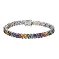 TLV Multi Gemstone Bracelet in Platinum Over Sterling Silver (7.25 In) 12.25 ctw - Sticky add to cart bar