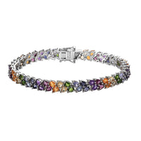 TLV Multi Gemstone Bracelet in Platinum Over Sterling Silver (7.25 In) 12.25 ctw