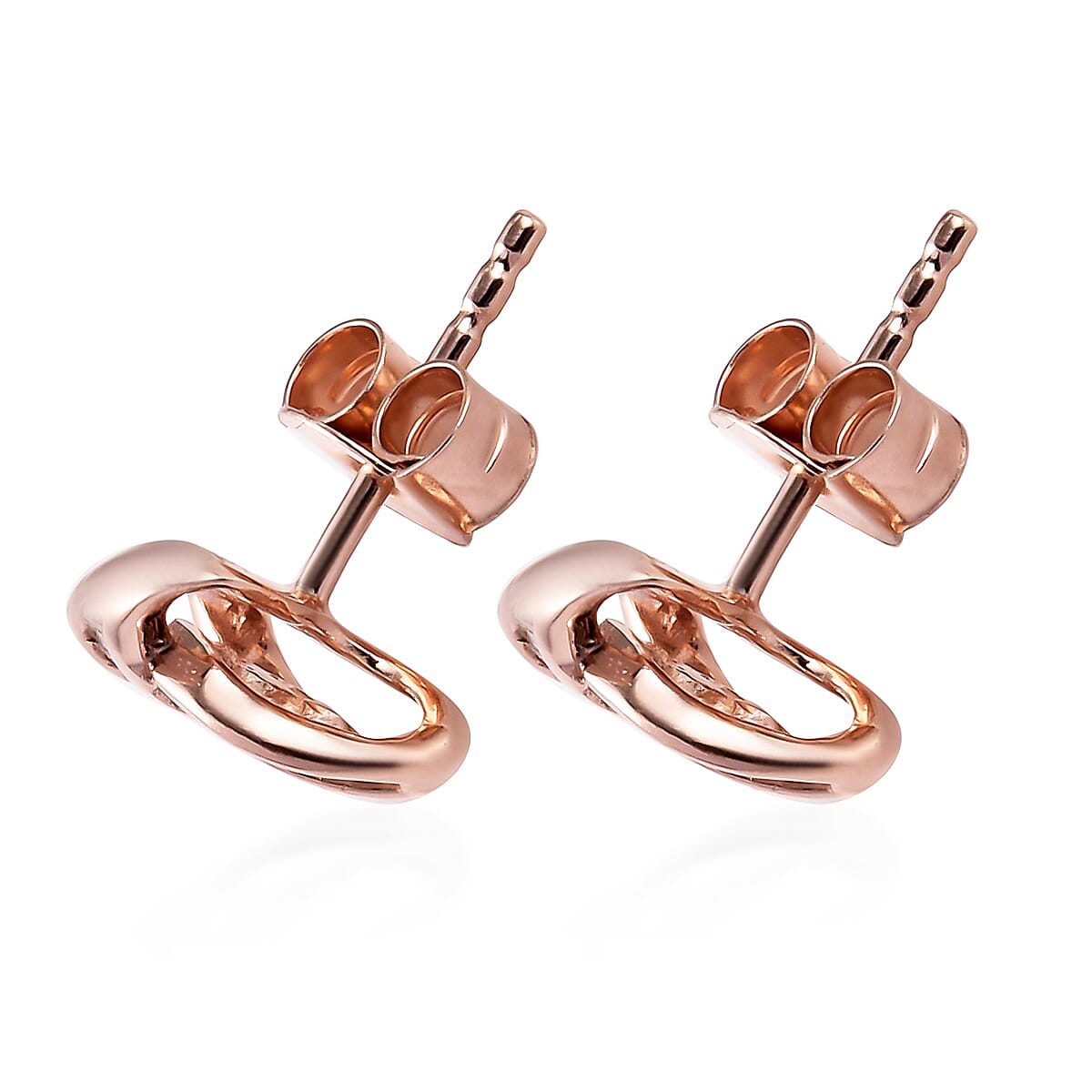 Natural Pink Diamond I3 Knotted Stud Earrings in Vermeil Rose Gold Over Sterling Silver 0.25 ctw