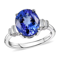 Rhapsody 950 Platinum AAAA Tanzanite and E-F VS Diamond Ring 4.85 Grams 4.00 ctw
