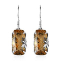 Artisan Crafted Brazilian Citrine Solitaire Lever Back Earrings in Sterling Silver 16.75 ctw - Sticky add to cart bar