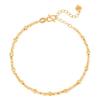 24K Yellow Gold 3.5mm Beaded Bracelet (6.50-8.00In) (5.40 g)