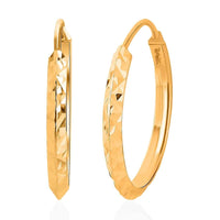 24K Yellow Gold Electroform Hoop Earrings (3 g)