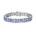 One Time Only Karis Tanzanite Bracelet in Platinum Bond (6.50 In) 14.35 ctw - Sticky add to cart bar