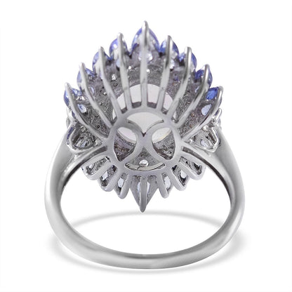 Ethiopian Welo Opal and Multi Gemstone Cocktail Ring in Platinum Over Sterling Silver 4.40 ctw