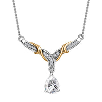 Moissanite Necklace 18 Inches in Vermeil YG and Platinum Over Sterling Silver 1.25 ctw
