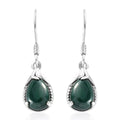 African Malachite Earrings in Platinum Over Sterling Silver 5.60 ctw - Sticky add to cart bar