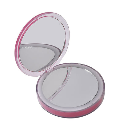 Pink Rechargeable Two-Sided LED Portable Mirror