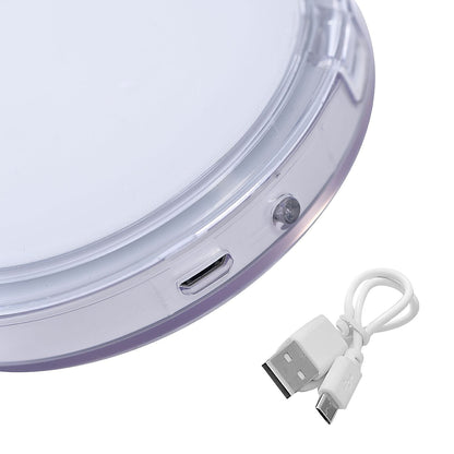 Pink Rechargeable Two-Sided LED Portable Mirror